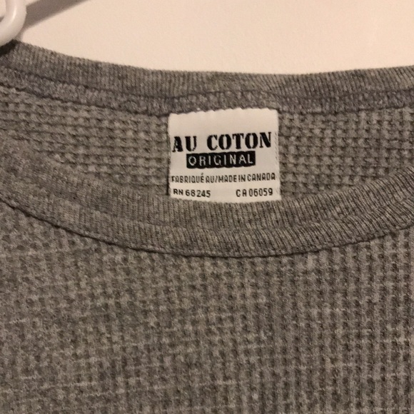 AU COTON Women’s Long Sleeve Waffle Knit VINTAGE - Picture 2 of 3